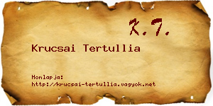 Krucsai Tertullia névjegykártya